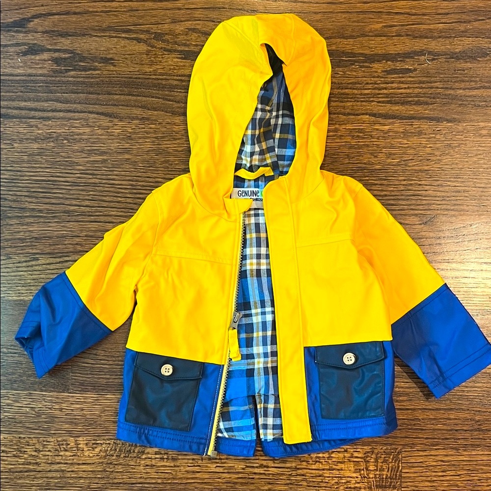 OshKosh B'gosh Bright Yellow and Navy Raincoat